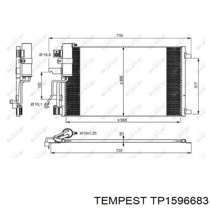 TP1596683 Tempest radiador de aire de admisión