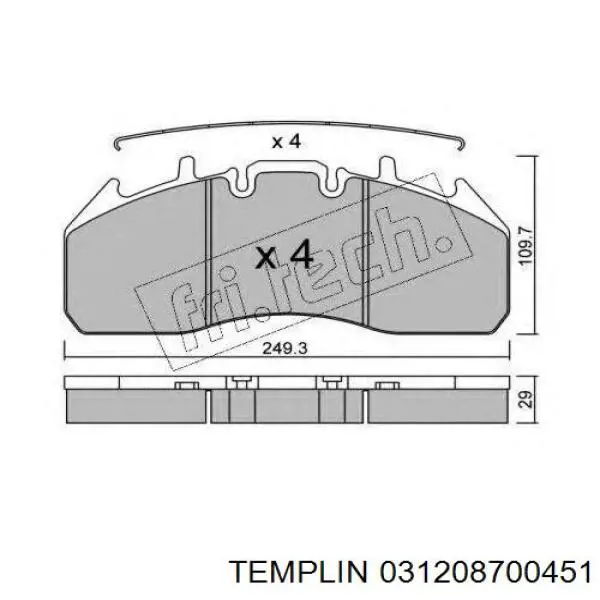 03.120.8700.451 Templin pastillas de freno delanteras