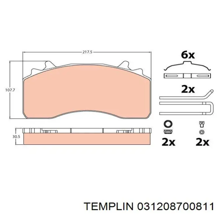 03.120.8700.811 Templin pastillas de freno delanteras