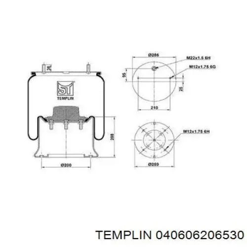 04.060.6206.530 Templin muelle neumático, suspensión