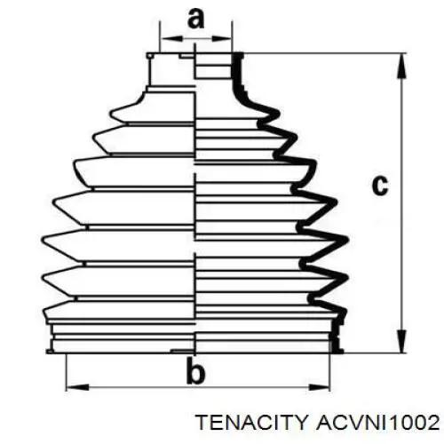 ACVNI1002 Tenacity fuelle, árbol de transmisión delantero interior