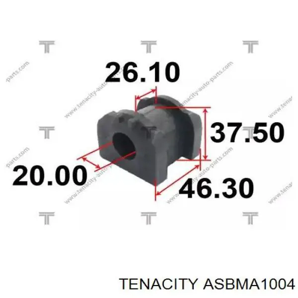 ASBMA1004 Tenacity casquillo de barra estabilizadora trasera