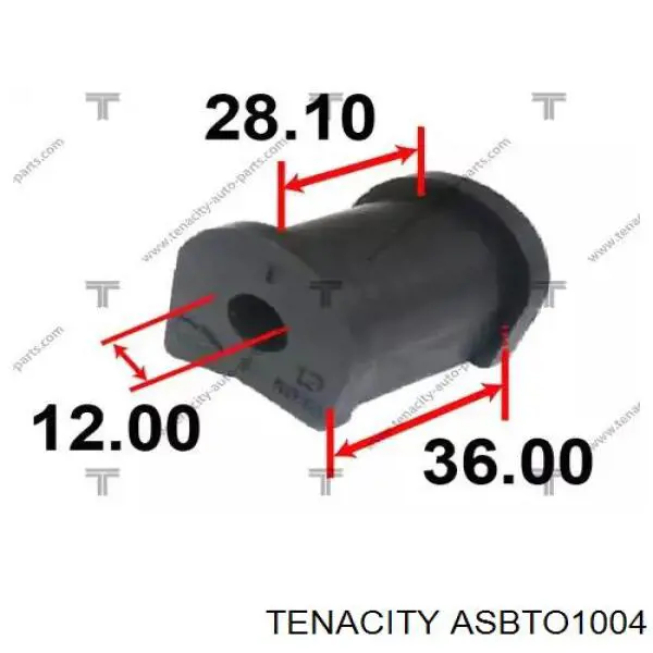 ASBTO1004 Tenacity casquillo de barra estabilizadora trasera