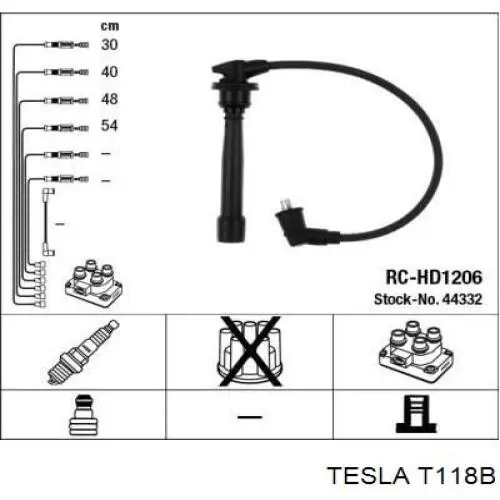 T118B Tesla juego de cables de encendido