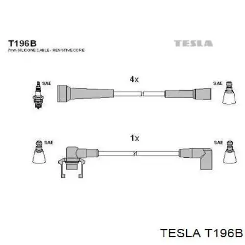 T196B Tesla juego de cables de encendido