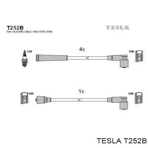 T252B Tesla juego de cables de encendido