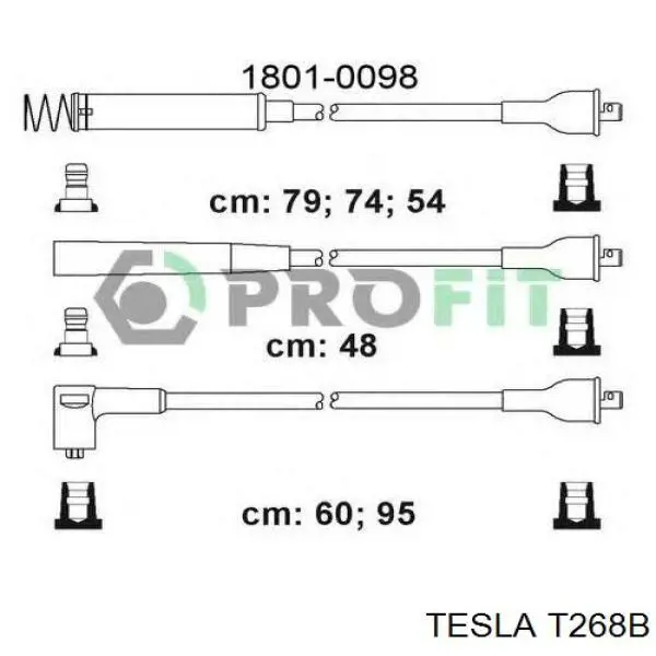 T268B Tesla juego de cables de encendido