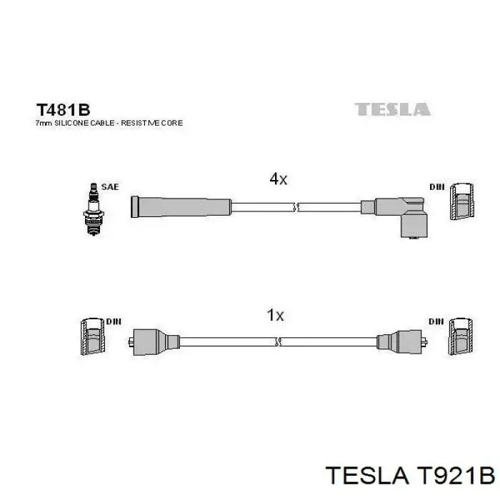 T921B Tesla juego de cables de encendido