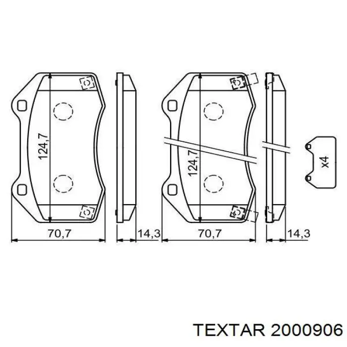 2000906 Textar pastillas de freno traseras