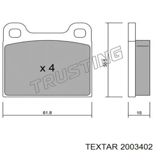 2003402 Textar pastillas de freno delanteras