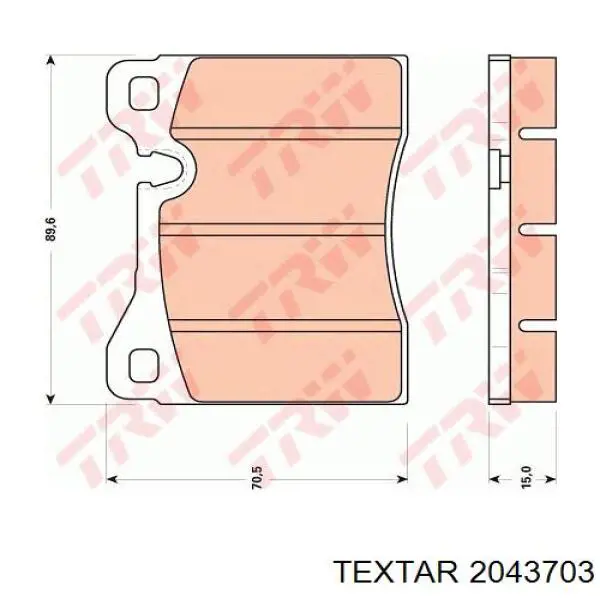 2043703 Textar pastillas de freno delanteras