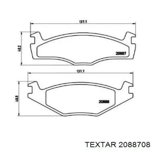 2088708 Textar pastillas de freno delanteras