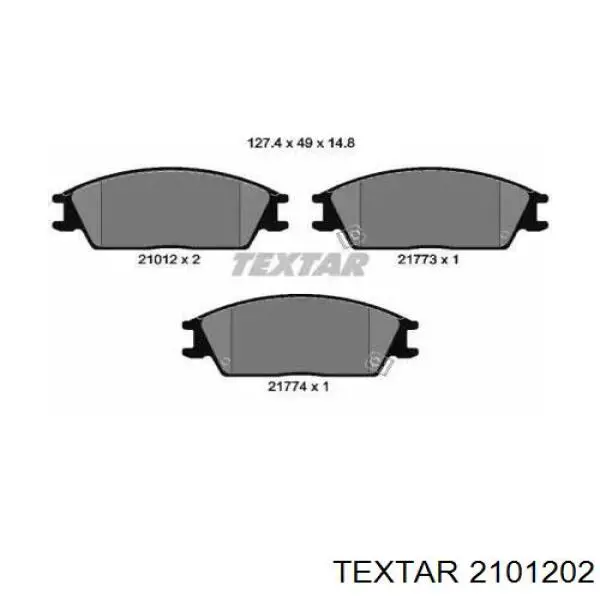 2101202 Textar pastillas de freno delanteras