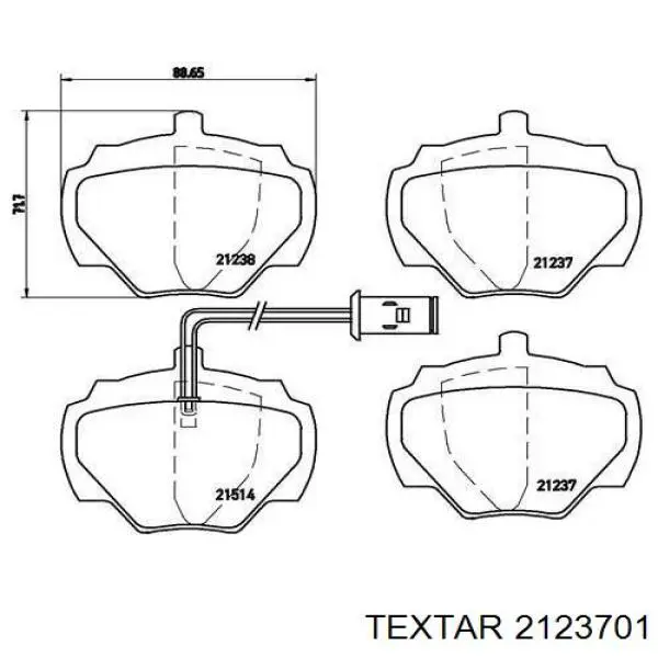 2123701 Textar pastillas de freno traseras