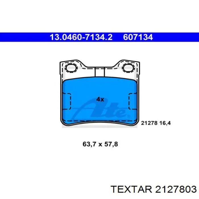 2127803 Textar pastillas de freno traseras