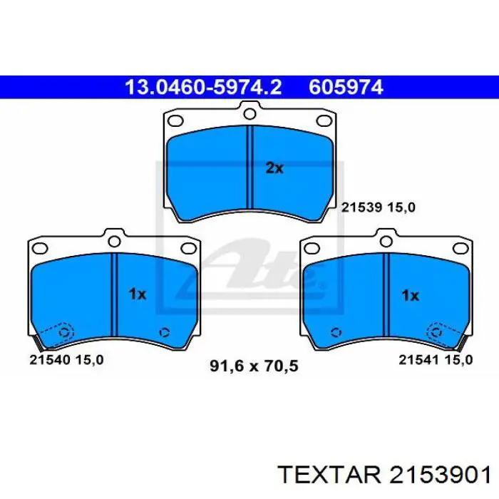 2153901 Textar pastillas de freno delanteras