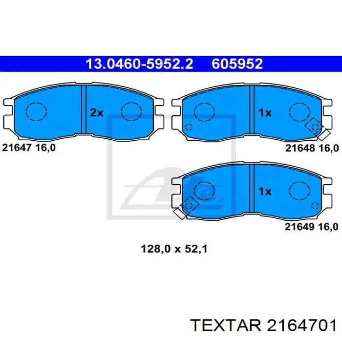 2164701 Textar pastillas de freno delanteras