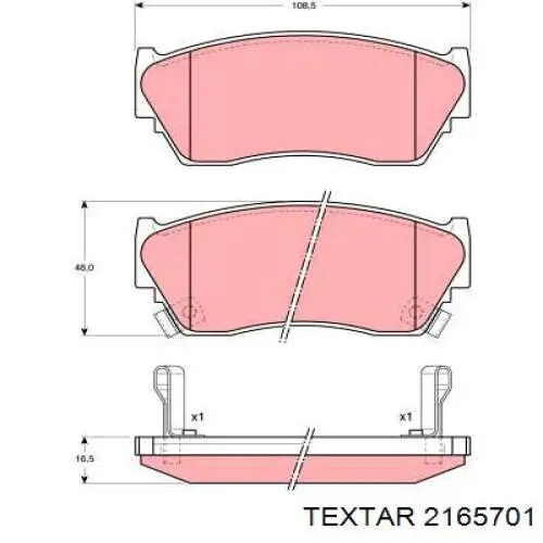 2165701 Textar pastillas de freno delanteras