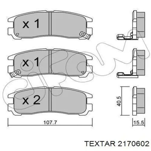 2170602 Textar pastillas de freno traseras