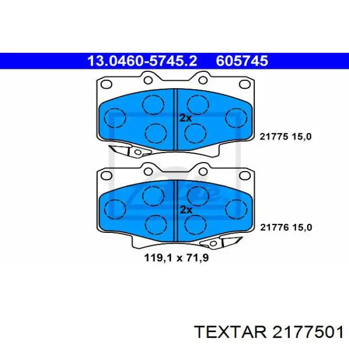 2177501 Textar pastillas de freno delanteras