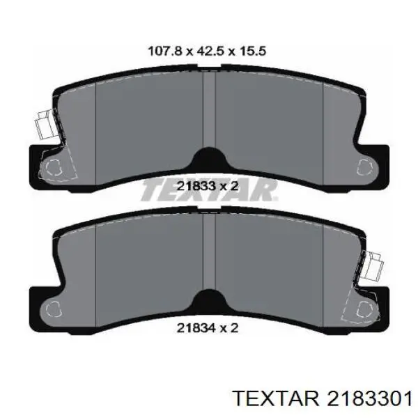 2183301 Textar pastillas de freno traseras