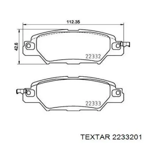 2233201 Textar pastillas de freno traseras