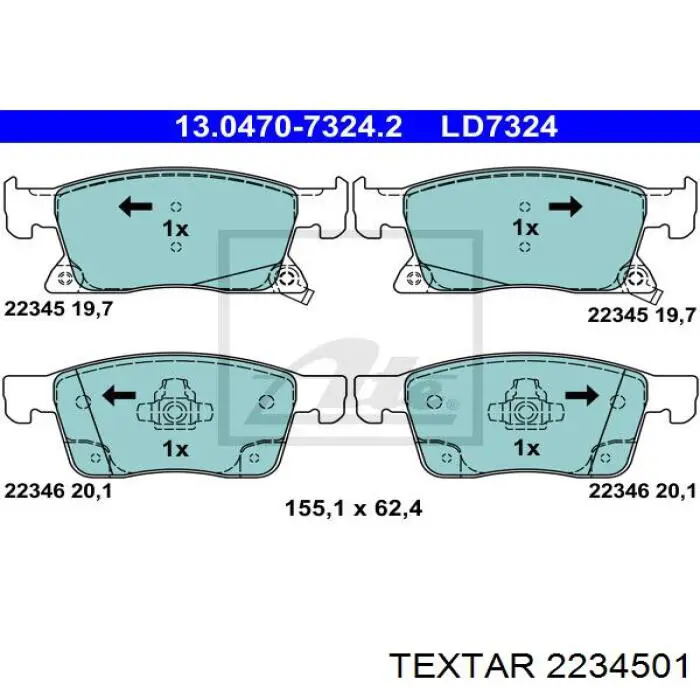 2234501 Textar pastillas de freno delanteras