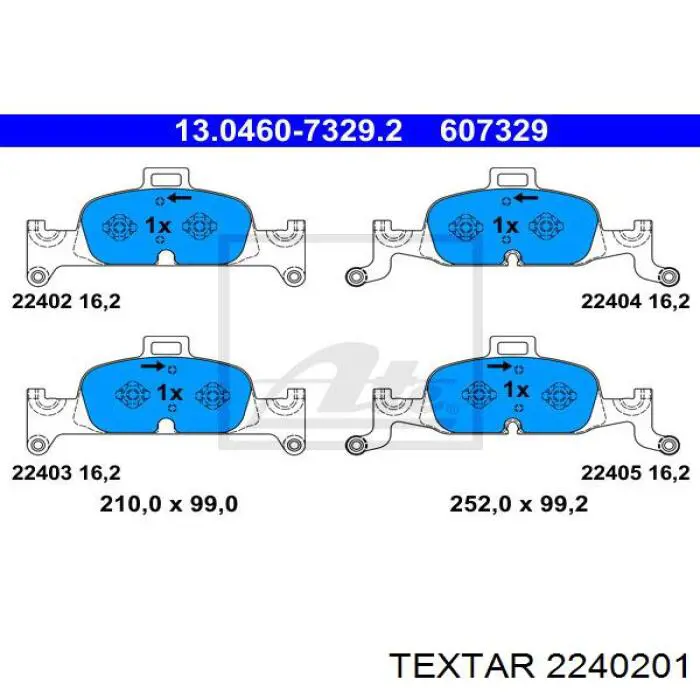 2240201 Textar pastillas de freno delanteras