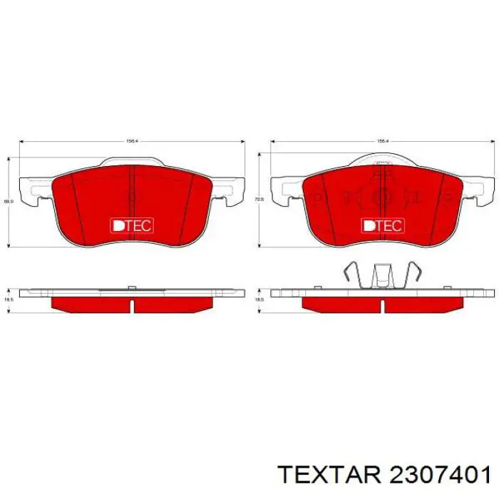 2307401 Textar pastillas de freno delanteras