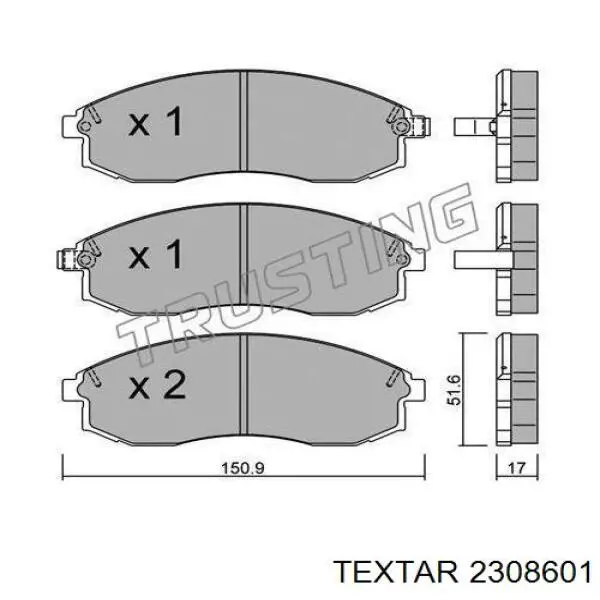 2308601 Textar pastillas de freno delanteras