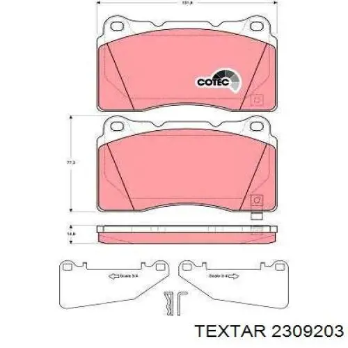 2309203 Textar pastillas de freno delanteras