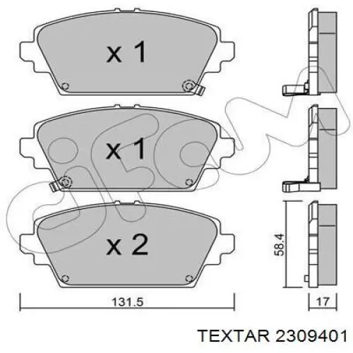 2309401 Textar pastillas de freno delanteras