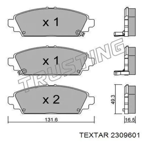 2309601 Textar pastillas de freno delanteras