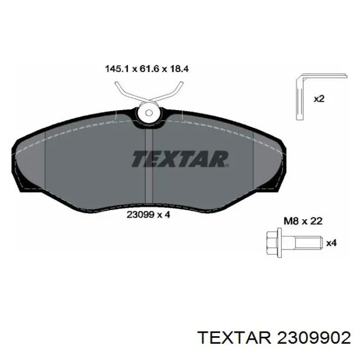 2309902 Textar pastillas de freno delanteras