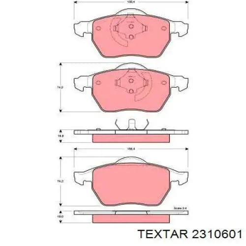 2310601 Textar pastillas de freno delanteras