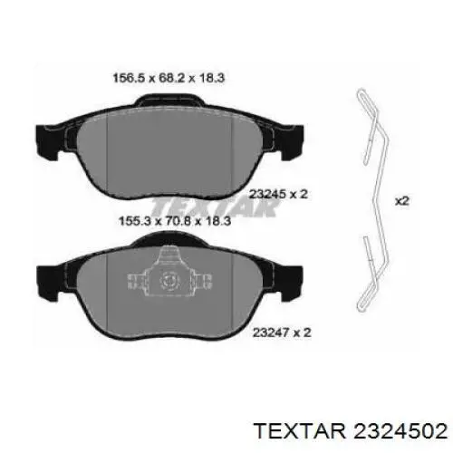 2324502 Textar pastillas de freno delanteras