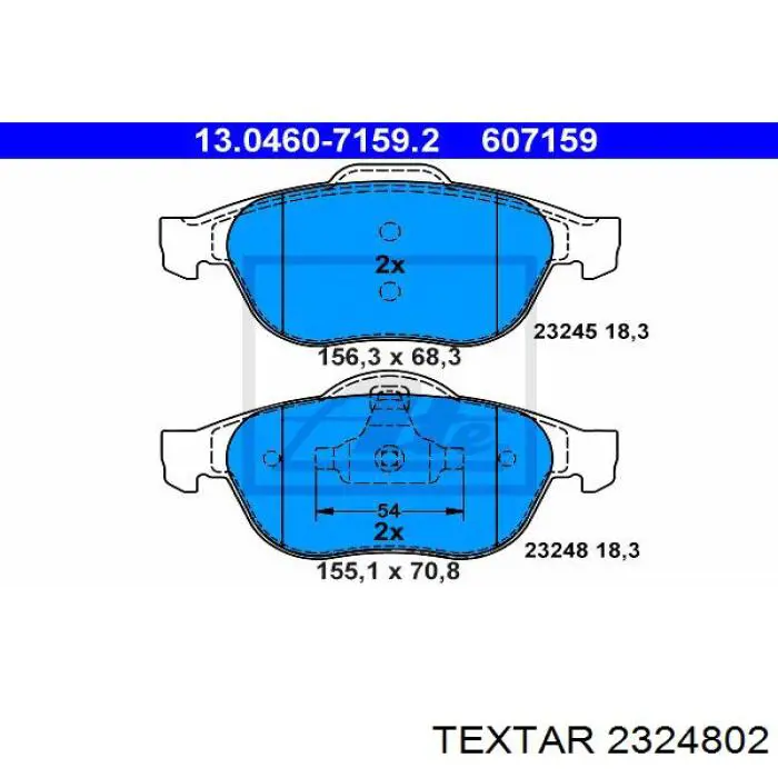 2324802 Textar pastillas de freno delanteras