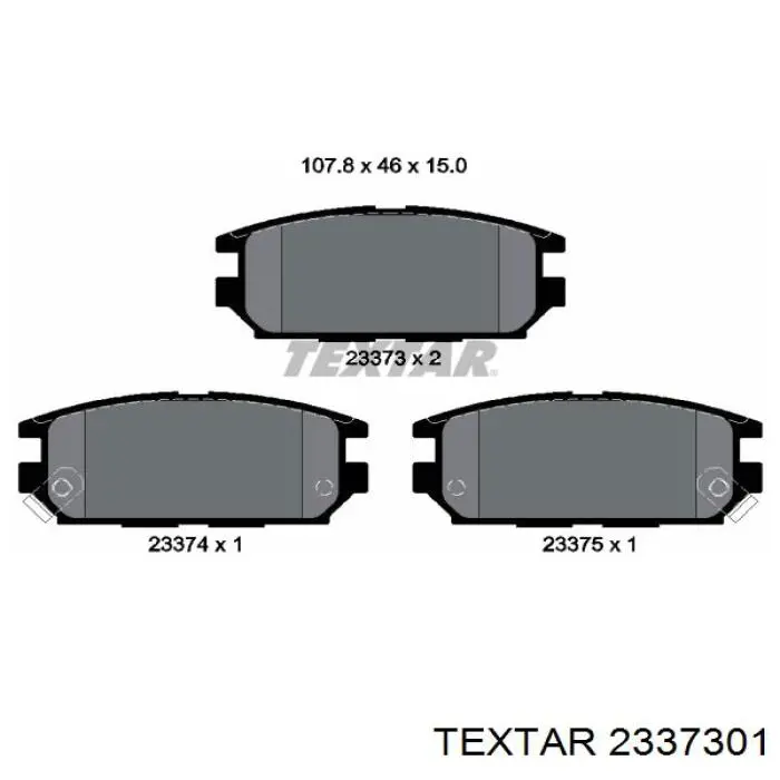 2337301 Textar pastillas de freno traseras