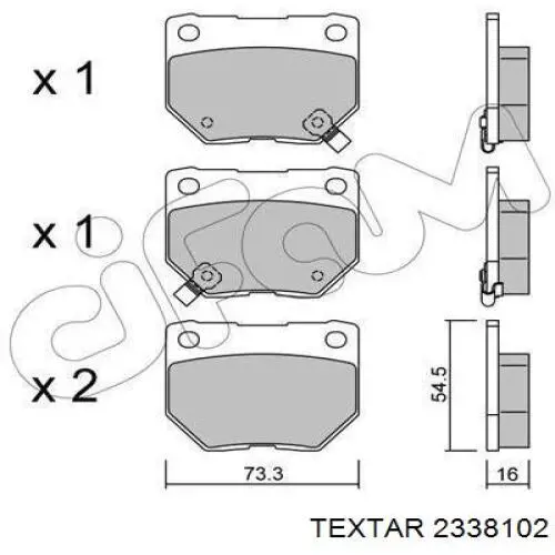 2338102 Textar pastillas de freno traseras