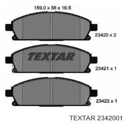 2342001 Textar pastillas de freno delanteras