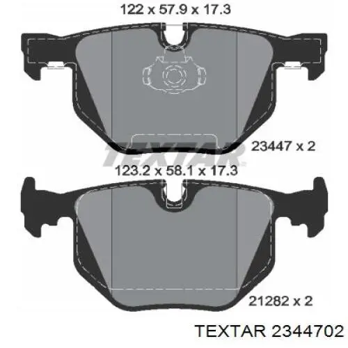 2344702 Textar pastillas de freno traseras