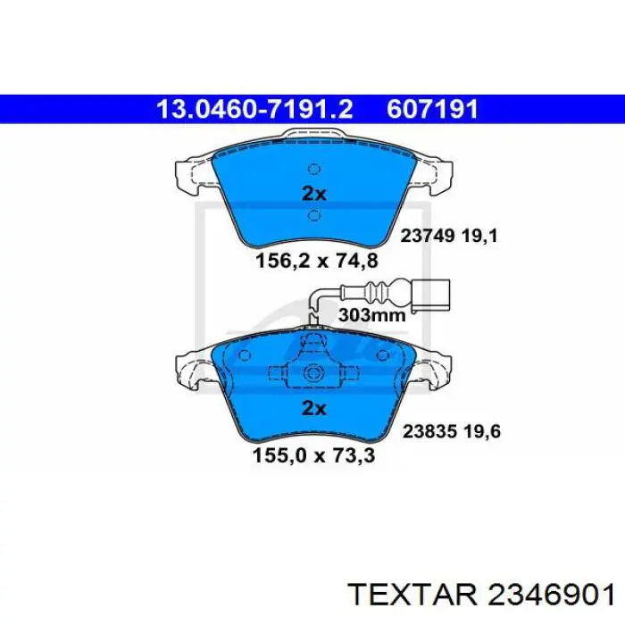 2346901 Textar pastillas de freno delanteras