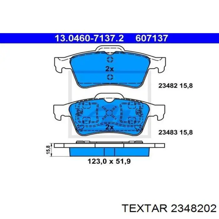 2348202 Textar pastillas de freno traseras