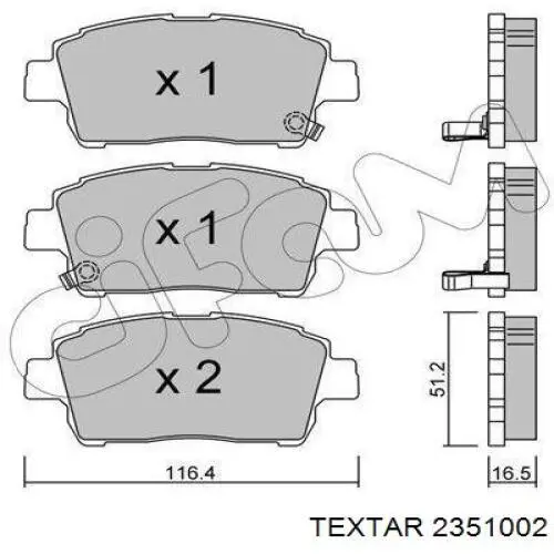 2351002 Textar pastillas de freno delanteras