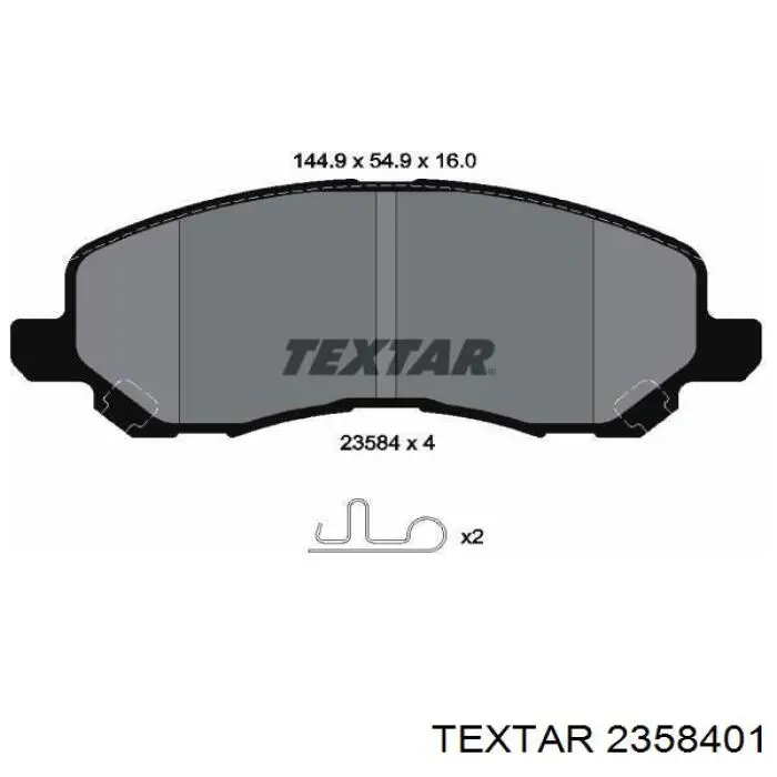 2358401 Textar pastillas de freno delanteras