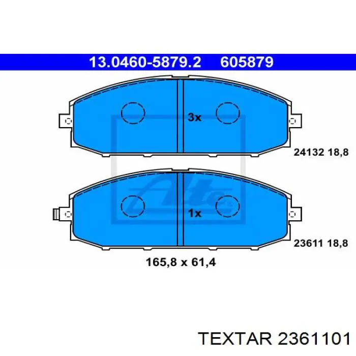 2361101 Textar pastillas de freno delanteras