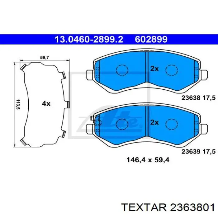 2363801 Textar pastillas de freno delanteras