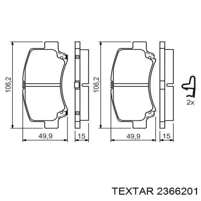 2366201 Textar pastillas de freno delanteras