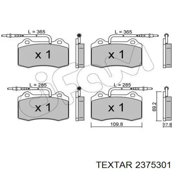 2375301 Textar pastillas de freno delanteras