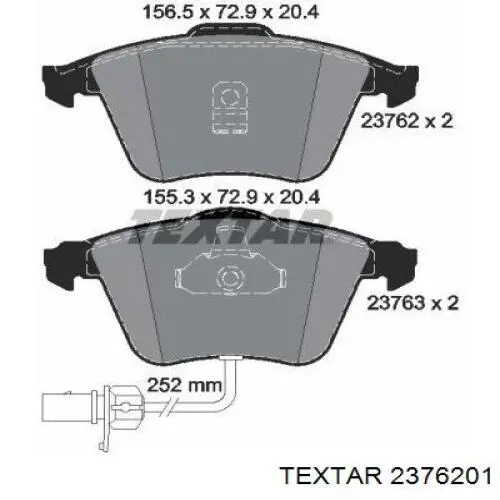 2376201 Textar pastillas de freno delanteras